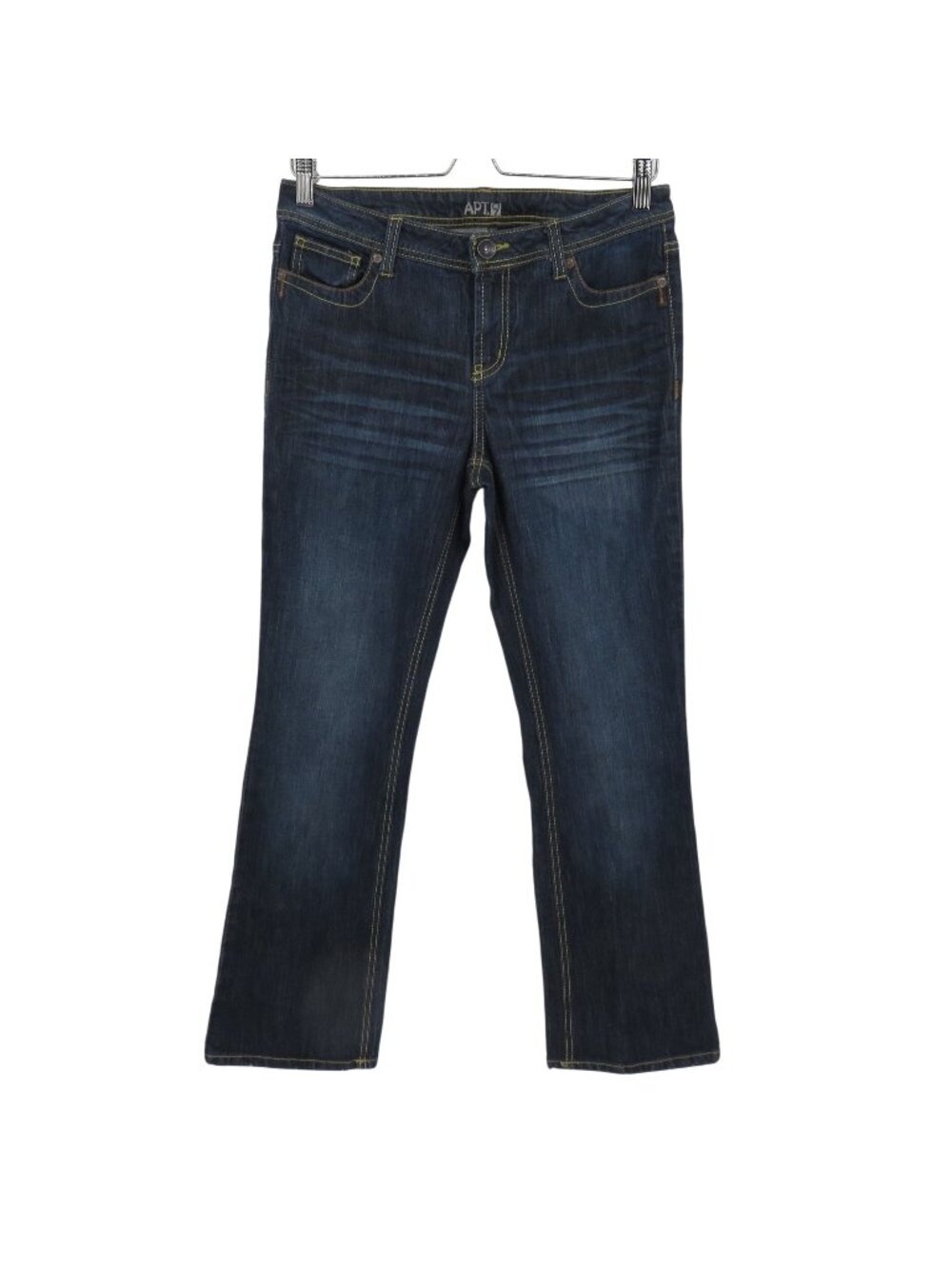Apt 9 Women 8 Dark Blue Wash Whiskered Denim Jeans Cotton Blend Distressed Y2K